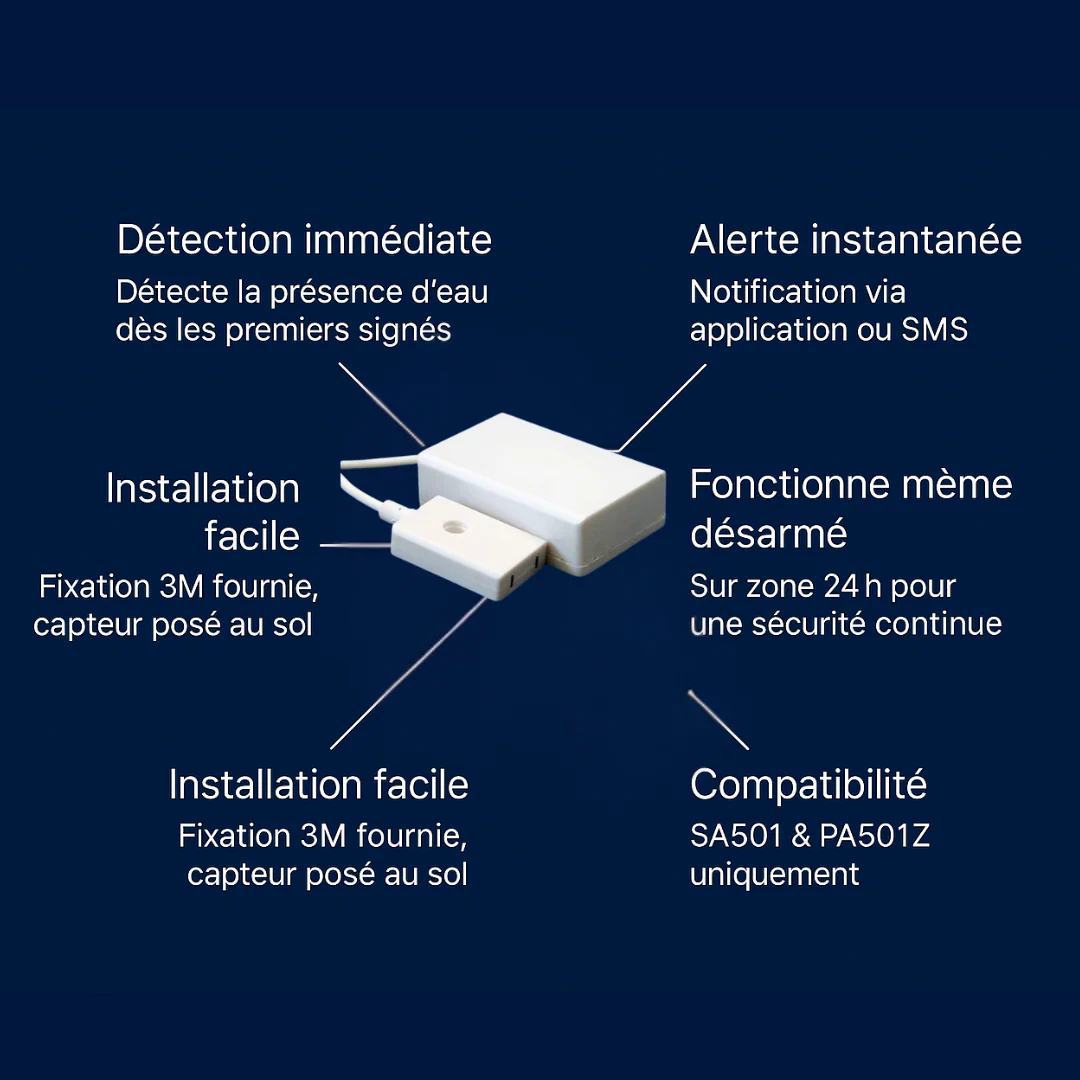 Détecteur de fuite d'eau WWF501 | Compatible Key & Élite (SA501 & PA501Z) - Image 5