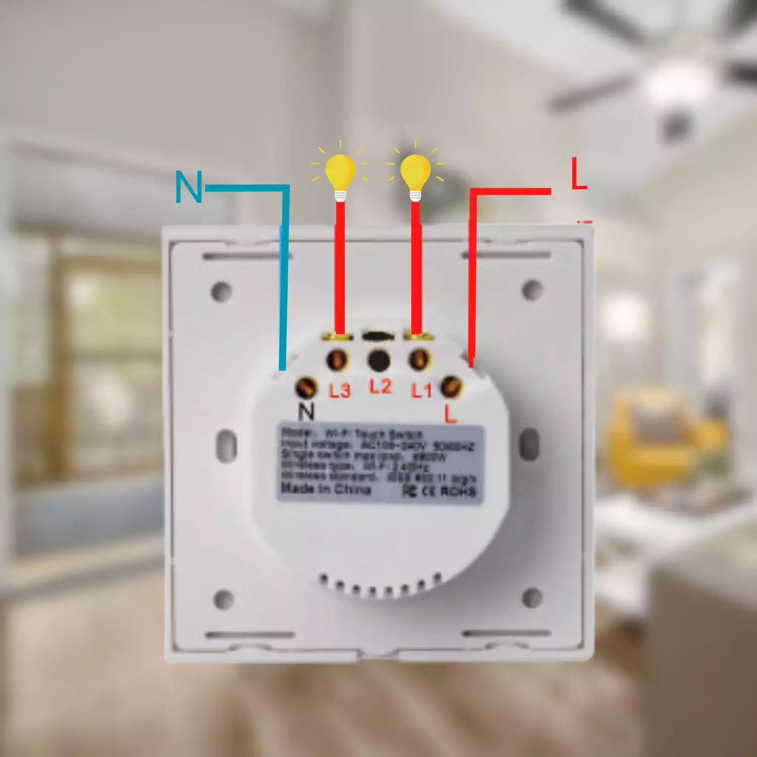 Interrupteur connecté pour lumière - 2 zones - Image 6